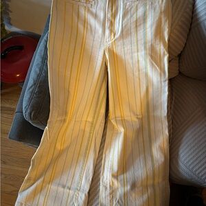 Madewell Cream and Yellow Striped Chinos